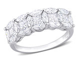 2.50 Carat (ctw) Lab-Created Marquise and Princess Moissanite Anniversary Ring Band in Sterling Silver