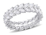 4.20 Carat (ctw) Lab-Created Moissanite Marquise Anniversary Eternity Ring in Sterling Silver