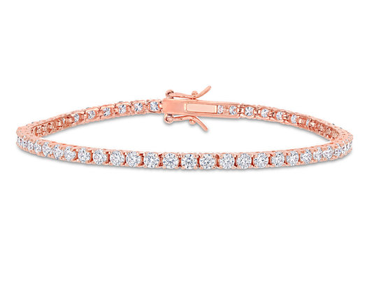 5.10 Carat (ctw) Lab-Created Moissanite Tennis Bracelet in Rose Plated Sterling Silver