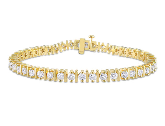 4.50 Carat (ctw) Lab-Created Moissanite Tennis Bracelet in Yellow Plated Sterling Silver