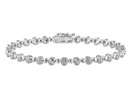1/4 Carat (ctw) Diamond Tennis Bracelet in Sterling Silver