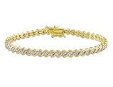 1.00 Carat (ctw) Diamond S-Link Bracelet in  Yellow Sterling Silver