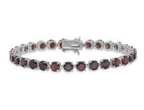 17.40 Carat (ctw) Garnet Bracelet in Sterling Silver (8 inches)