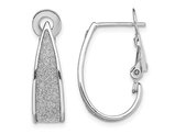 Sterling Silver J-Hoop Glitter Fabric Omega Back Earrings