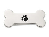 Men's Sterling Silver Dog Bone Paw Print Money Clip