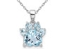 2.39 Carat (ctw) Blue Topaz Paw Charm Pendant in Sterling Silver with Chain
