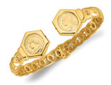 14K Yellow Gold Fancy Link Hinged Cuff Bangle Bracelet