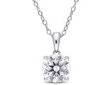 1.85 Carat (ctw) Lab-Created Moissanite Round Solitaire Pendant Necklace in Sterling Silver with Chain (8mm)