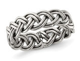 Polished Sterling Silver Braided Band (6mm)