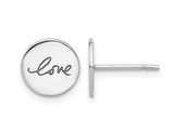 Sterling Silver LOVE Disc Post Earrings