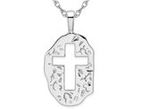 Sterling Silver Cut-Out Reversible Cross Pendant Necklace with Chain