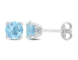 2.00 Carat (ctw) Blue Topaz Solitaire Stud Earrings in Sterling Silver (6mm)