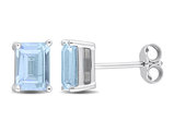 2.50 Carat (ctw) Blue Topaz Octagon Solitaire Stud Earrings in Sterling Silver