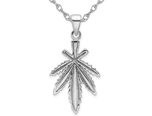 Sterling Silver Leaf  Charm Pendant Necklace with Chain