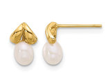 14K Yellow Gold Freshwater Cultured Pearl Post Earrings