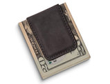 Vintage Grey Leatherette Magnetic Money Clip 