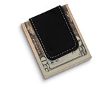 Black Leatherette Magnetic Money Clip 