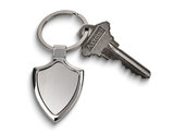 Nickel-plated Engravable Shield Key Chain