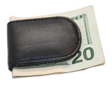 Black Leather Magnetic Money Clip