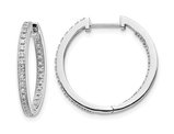 1/6 Carat (ctw) Diamond in-Out Hoop Earrings in 10K White Gold