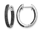 1/2 Carat (ctw) Black Diamond In-and-Out Hoop Earrings in 10K White Gold