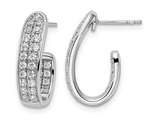 1.00 Carat (ctw SI-SI2, G-H) Lab-Grown Diamond J-Hoop Earrings in 14K White Gold