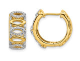 2/5 Carat (ctw) Diamond Hoop Earrings in 14K Yellow Gold