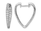 1.00 Carat (ctw) Diamond In and Out Earrings in 14K White Gold