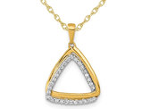 1/7 Carat (ctw) Diamond Double Triangle Pendant Necklace in 10K Yellow Gold with Chain