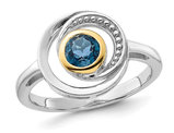 3/5 Carat (ctw) London Blue Topaz Swirl Ring in Sterling Silver