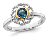 1/2 Carat (ctw) London Blue Topaz Ring in Sterling Silver