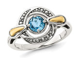 3/5 Carat (ctw) Blue Topaz Swirl Ring in Sterling Silver