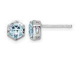 1.00 Carat (ctw) Blue Topaz Solitaire Earrings in Sterling Silver