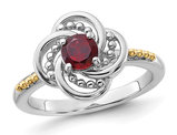 2/3 Carat (ctw) Garnet Swirl Ring in Sterling Silver