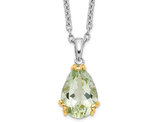 4.97 Carat (ctw) Green Quartz Pendant Necklace in Sterling Silver with Chain