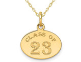 10K Yellow Gold Class of 2023 Oval Charm Pendant Necklace with Chain