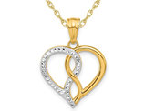 14K Yellow Gold Heart Charm Pendant Necklace with Chain