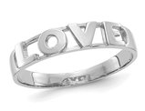 14K White Gold Polished LOVE Ring Band (SIZE 7)