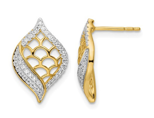 1/4 Carat (ctw) Diamond Earrings in 14K Yellow Gold