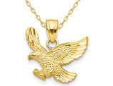 10K Yellow Gold Eagle Charm Pendant Necklace with Chain