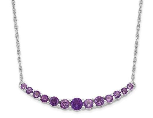 4/5 Carat (ctw) Amethyst Necklace in Sterling Silver (18 inches)