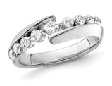 1/2 Carat (ctw SI1-SI2, G-H-I) Lab-Grown Diamond Anniversary Band Ring in 14K White Gold (SIZE 7)