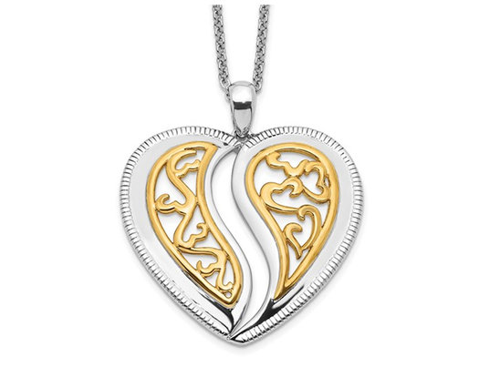 - Just Perfect - Heart Pendant Necklace in Sterling Silver with Chain