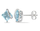 2.75 Carat (ctw) Sky-Blue Topaz Solitaire Earrings in 10K White Gold