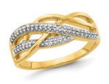 1/8 Carat (ctw) Diamond Woven Ring in 14K Yellow Gold Gold (SIZE 7)
