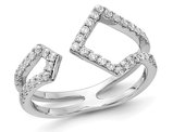 2/5 Carat (SI1-SI2, G-H-I ctw) Lab-Grown Diamond Wrap Ring in 14K White Gold (SZIE 7)