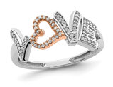 1/8 Carat (ctw) Diamond LOVE Ring in Sterling Silver