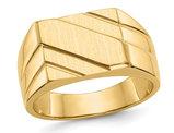 Men's 14K Yellow Gold Signet Pattern Ring (SIZE 10)
