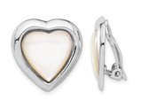 White Mother of Pearl Heart Earrings in Sterling Silver