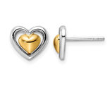 Sterling Silver Polished Heart Post Earrings